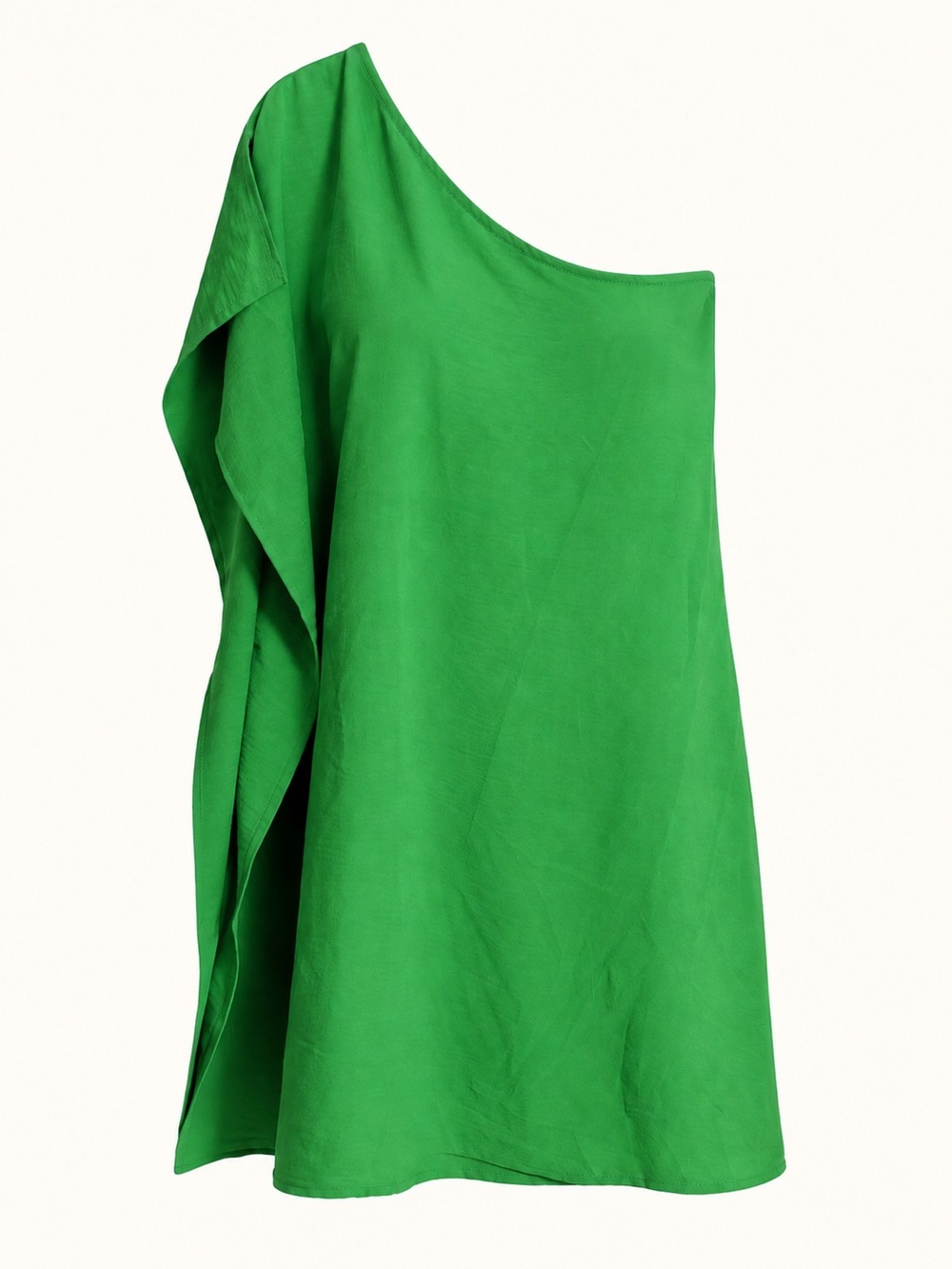 Jodifl Green One Shoulder Draped Mini Dress Size M Made in USA - Picture 3 of 5